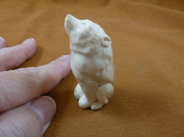 (WOLF-18) howling white Wolf Coyote shed ANTLER figurine Bali detailed c... - £33.40 GBP