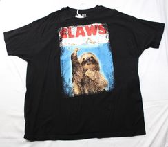 Claws Sloth, Jaws Parody Graphic T-Shirt Black 2X By Black Matter - $10.62
