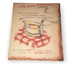American Greeting Publishers Sapphire Card Birthday Cigarette &amp; Coffee 1950-60 - £11.14 GBP
