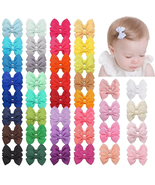 80Pcs Hair Bow Clips 2Inch Mini Hair Clips for Baby Fine Hair Grosgrain ... - $18.80