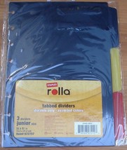 Rolla 3 CT-Tabbed Poly Dividers, Junior Size, 5.5&quot; By 8&quot; - Brand New In Package - £3.85 GBP
