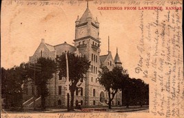 Vintage POSTCARD- Greetings From Lawrence KANSAS-THE Court House BK39 - £3.09 GBP