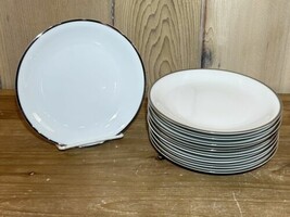 Vtg Noritake &quot;Silverdale&quot; Platinum Band Pattern Porcelain Set of 9 Bread Plates - £25.87 GBP