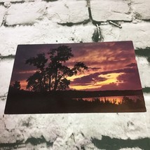 Oversized Postcard Vintage Sunset On Lake Wallenpaupack Pocono Mountains - £7.81 GBP