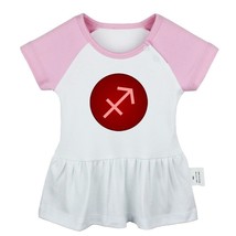 12 Constellation For Sagittarius Symbol Newborn Baby Dress Infant Cotton Clothes - £10.25 GBP