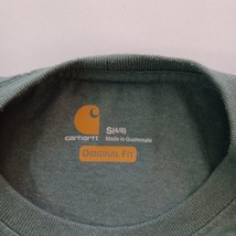 Carhartt Original Fit Men's Green Cotton Blend Workwear Shirt Pocket Size S(4/6) image 3