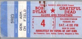 Grateful Dead Bob Dylan Concert Ticket Stub Juillet 4 1987 Foxboro - £40.26 GBP