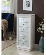 Talor 6 Storage Drawer Jewelry Armoire, White Finish - $8,909.24 MXN