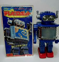 Tin Toy Horikawa New Television Robot 1980&#39; Vintage Antique Made in Japan - $437.58