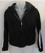 New Prada Black White Stripe Cotton Jersey Zip Front Felpa Blouson Hood ... - $5,635.88 MXN