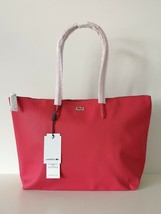 Nwt Lacoste Red Pink Shopping Bag Purse Handbag Large NF1888PO - £77.52 GBP