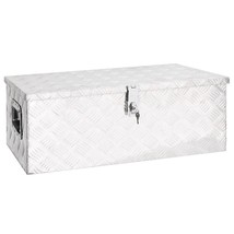 vidaXL Storage Box Silver 31.5&quot;x15.4&quot;x11.8&quot; Aluminum - £200.11 GBP