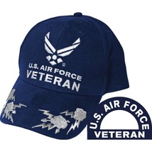 Eagle Emblems Men&#39;s Air Force Veteran with Lightning Embroidered Ball Cap - £11.69 GBP