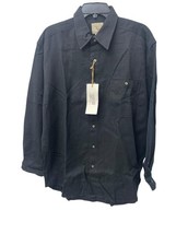 Ferruche Men Vintage Button Up Shirt Black Size Large - $27.78 CAD