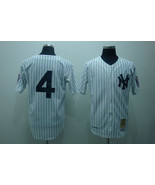 Yankees #4 Louis Gehrig Jersey Old Style Uniform White Stripe - $45.00