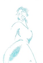 Blue Lady / Nude Girl / Ink Drawing - £94.14 GBP