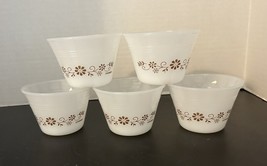 5 Dynaware Brown Daisy Custard Cups Ramekins Vtg Termecrisa - €8,30 EUR