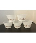5 Dynaware Brown Daisy Custard Cups Ramekins Vtg Termecrisa - $178.39 MXN