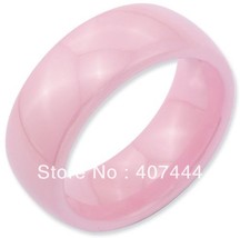 Free Shipping Buy Price 2013 Hot Selling 8MM Dome Pink Color Ceramic Rin... - £20.10 GBP