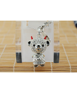 Crossfor Teddy Bear Clear Crystal Necklace Large Devil Teddy-23WH Japan - $84.99