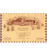 Lee&#39;s Log Lodge St. Cloud Minnesota MN 1939 Paper Placemat - $34.60
