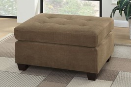 Cocktail Ottoman Waffle Suede Fabric Truffle Color W Tufted Seats Ottomans - £187.85 GBP