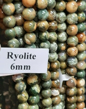 6mm Rhyolite Smooth Round Beads 15&quot; - 16&quot; strand  - £6.73 GBP