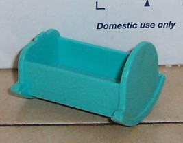 Vintage 80&#39;s Fisher Price Little People Turqoise Craddle #761 FPLP - $9.60