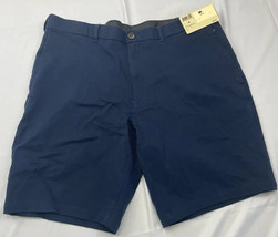 Haggar Mens Chino Shorts Blue Flat Front Pockets Cotton Blend 38 New - £15.46 GBP