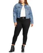 MSRP $99 City Chic Trendy Plus Cotton Studded Cropped Denim Jacket Size ... - $23.89