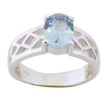 Homespun Jewelry Blue Topaz Promise Rings For Teacher&#39;s Day Gift AU - £23.95 GBP