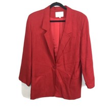 Nordstrom Town Square Red Linen Blazer Suit Top Women&#39;s Size SMALL Made ... - £19.74 GBP