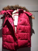 Girls Fat Face 6-7 Years Fleece Hoodie Jacket Jumper Wine Dark Pink VGC - £23.14 GBP