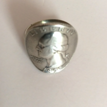 1957 Men 925 Silver Quarter Ring - Size 11-12 - $8.00