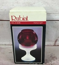 Vintage L E Smith Rubiat Candlelight Candle holders Ruby Red MCM - $12.86