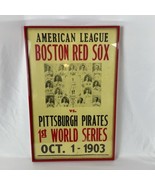 World Series Poster 1903 Boston Red Sox vs Pittsburg Pirates Framed Red ... - $18.66