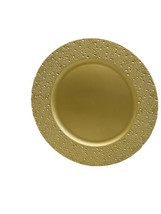 Vinyl Hammered Round Gold 13&quot; Charger Plate L (1) Deco/No Food Safe - $11.76