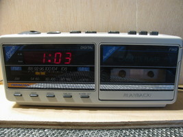 Vintage Soundesign Model 3826SGY AM FM Cassette Player Alarm Clock Radio... - $36.00