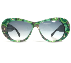 Vintage Emilio Pucci Sunglasses 91060 PU.57 Black Green Abstract Pattern Cat Eye - £268.50 GBP