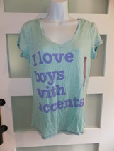 L.O.L. Vintage I Love Boys With Accents T-shirt Size L Women&#39;s NEW - £16.33 GBP