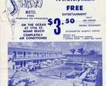 Safari Motel Flyer On the Ocean at 177th Street Miami Beach Florida 1950&#39;s - £14.27 GBP