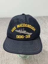 Vintage US Navy Hat Cap USS Macdonough DDG-39 Ship Veteran Vet Mens Snap... - $24.74