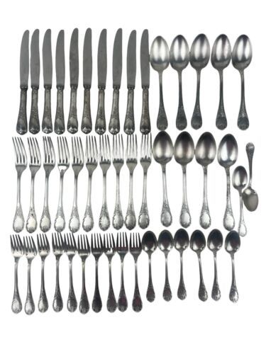 Christofle France Marly Silverplated Flatware Dinner Service 47 Pieces Vintage - $1,118.00
