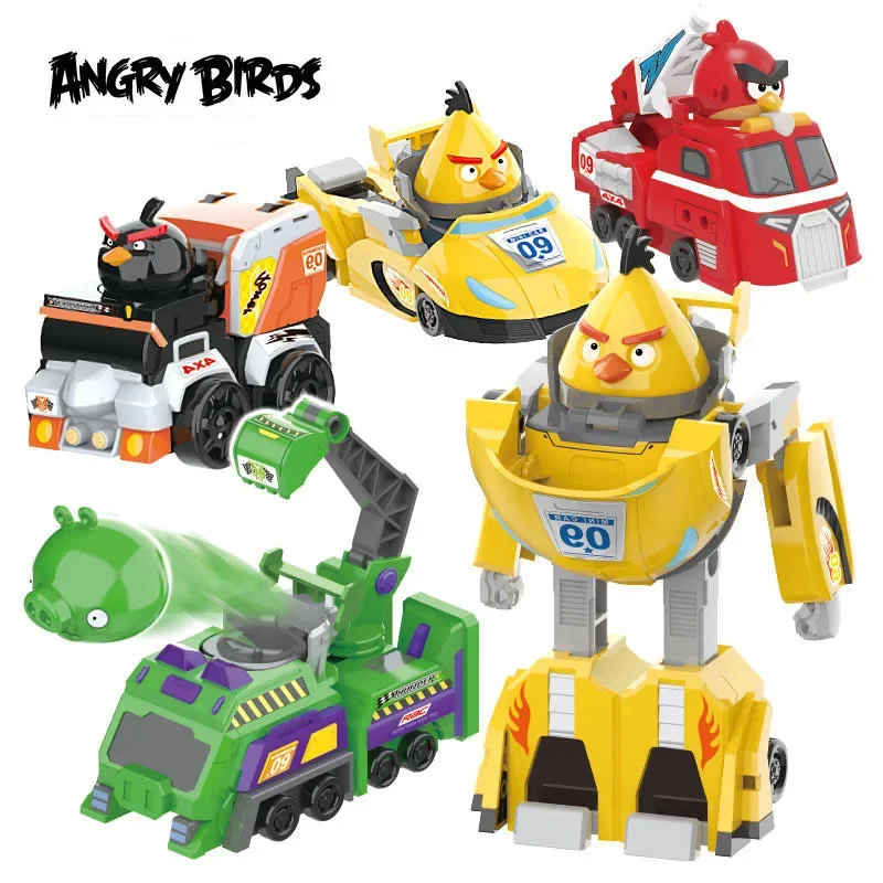 Angry Bird Car Machine Launch Figures Toy AngryBirds Catapult Deformation Robot - £29.63 GBP
