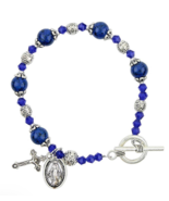 MIraculous Medal Sapphire Madonna del Parto  Bracelet, New #AB-070 - $20.92 CAD