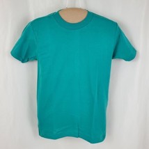 Vintage Screen Stars T-Shirt Youth 14-16 Plain Green Single Stitch Deadstock 80s - $13.99