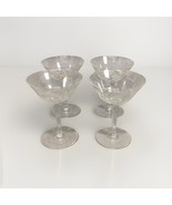 Set Of 4 Floral Etched Glass Champagne Glasses - $20.58 CAD
