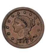 1853 Tressé Cheveux Grand Cents 1C Penny ( Extra Fin , XF État) - $106.05 CAD