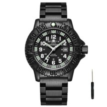 ADDIES 2021 Men's Military Watch Luminous Tube NATO Nylon Watch Stainless Steel  - $78.24