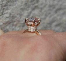 3Ct Oval Cut Morganite Solitaire Wedding Engagement Ring 14K Rose Gold Finish - £73.26 GBP